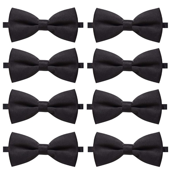- MEN’S BLACK 8 PACK CLIP ON BOW TIE BUNDLE SET *NWT